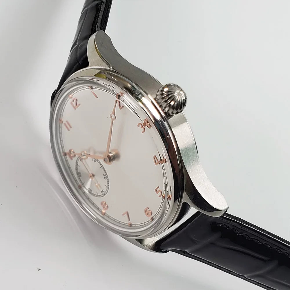 Men's 42mm Manual Wind Watch ST3600 Movement White Gold Pumpkin Crown