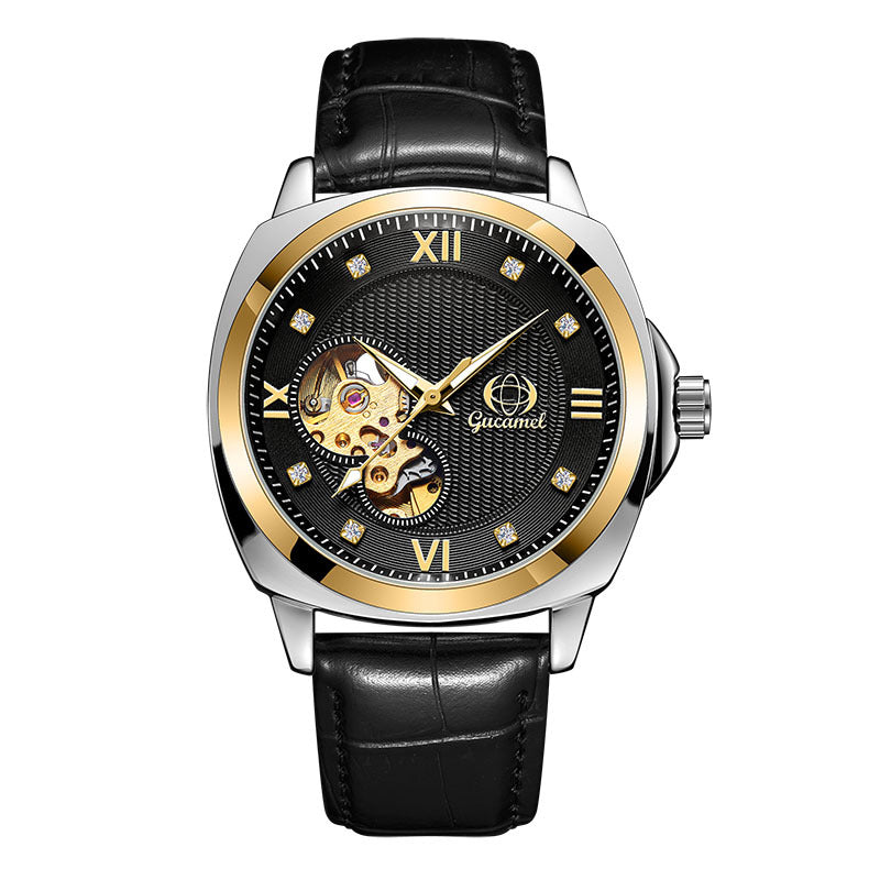 GESMART Men's Automatic Mechanical Watch Diamond Studded Luminous Creative Business Fashion