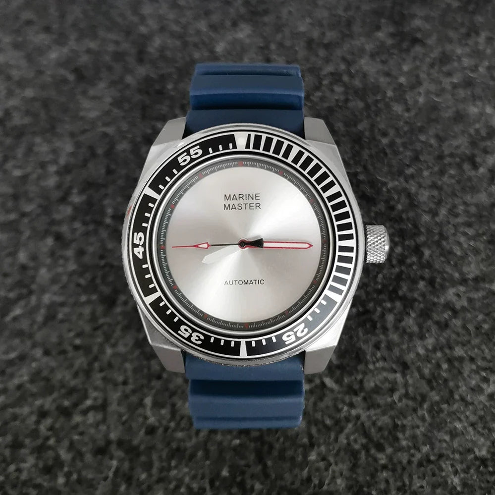 Men's Mechanical Watch 43mm Stainless Steel Case Rubber Strap
