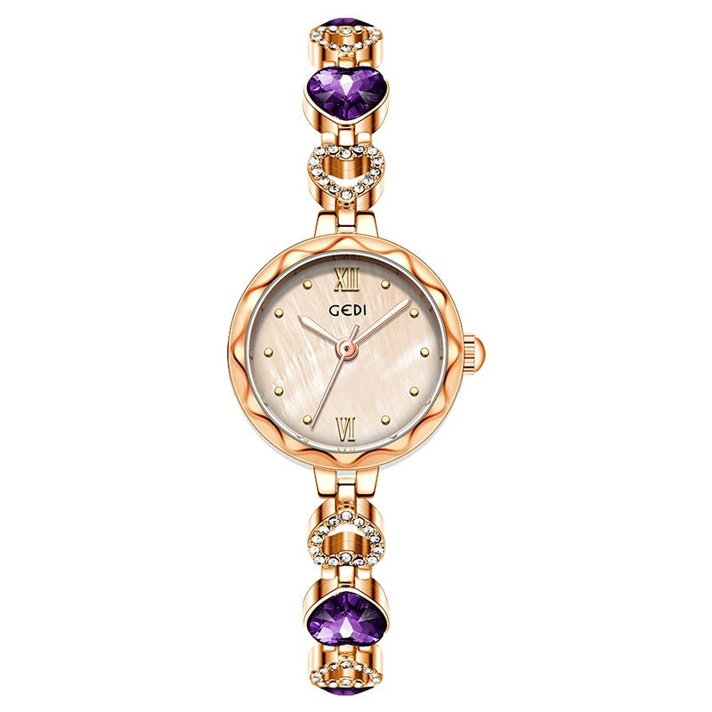 Women's Heart Rhinestone Vintage Bracelet Quartz Watch
