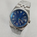 Men's 39.5mm Automatic Watch Coin Bezel Exhibition Back Cyclops Sapphire Crystal