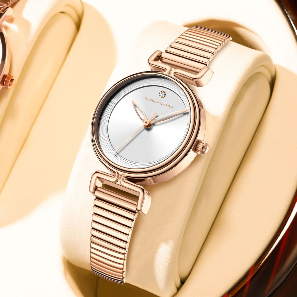 GESMART Women's Round Compact Dial Quartz Watch Japanese Movement Exquisite Minimalist