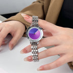 GESMART Women's Steel Band Quartz Watch Gradient Dial Fashion Premium Design Ladies Wristwatch