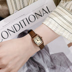 GESMART Women's Vintage Tonneau Shape Quartz Watch Fairy Style Minimalist Casual Fashion Ladies Wristwatch