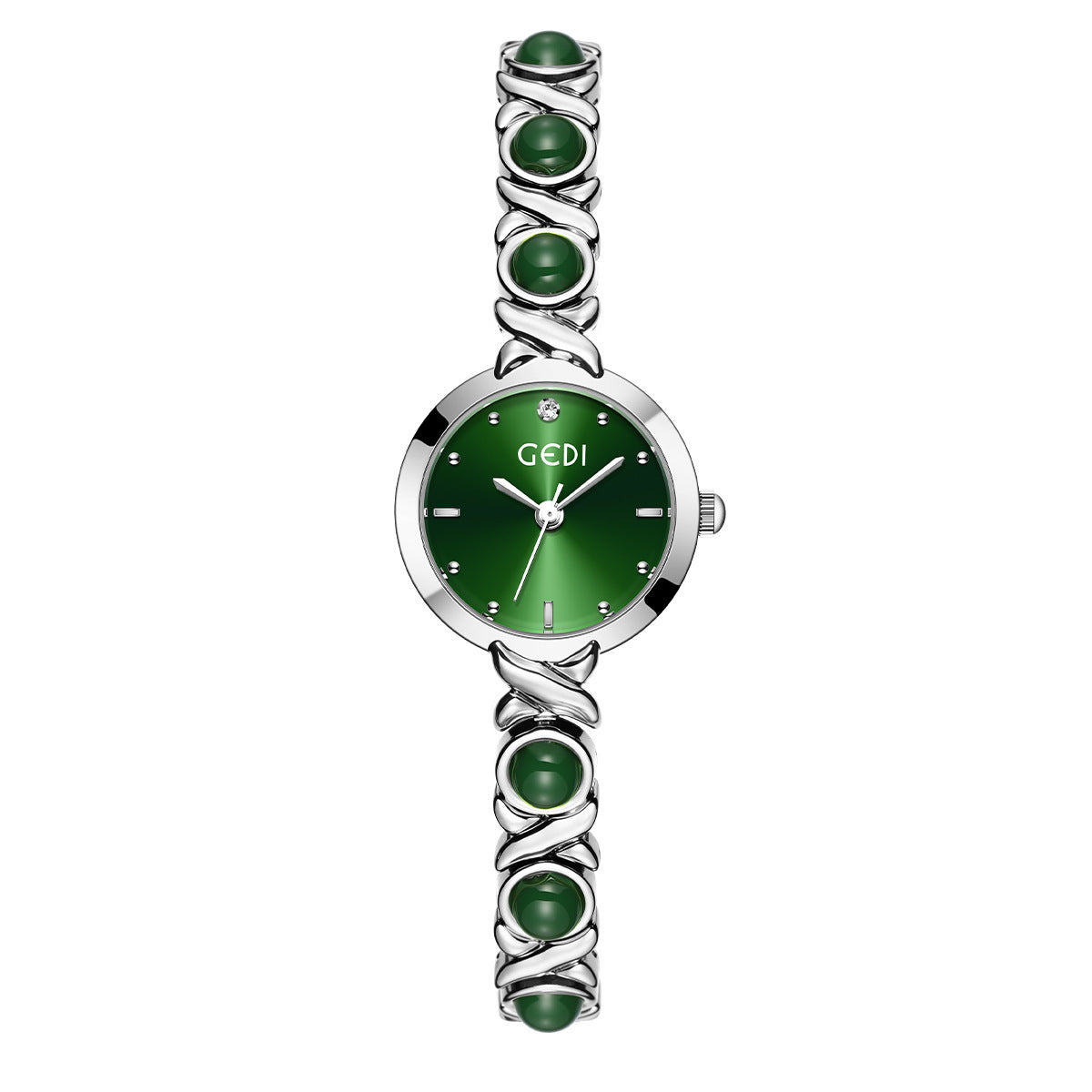 Women's Petite Rhinestone Pearl Bracelet Quartz Watch