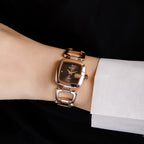 Women's Small Square Steel-Band Rhinestone Bracelet Quartz Watch