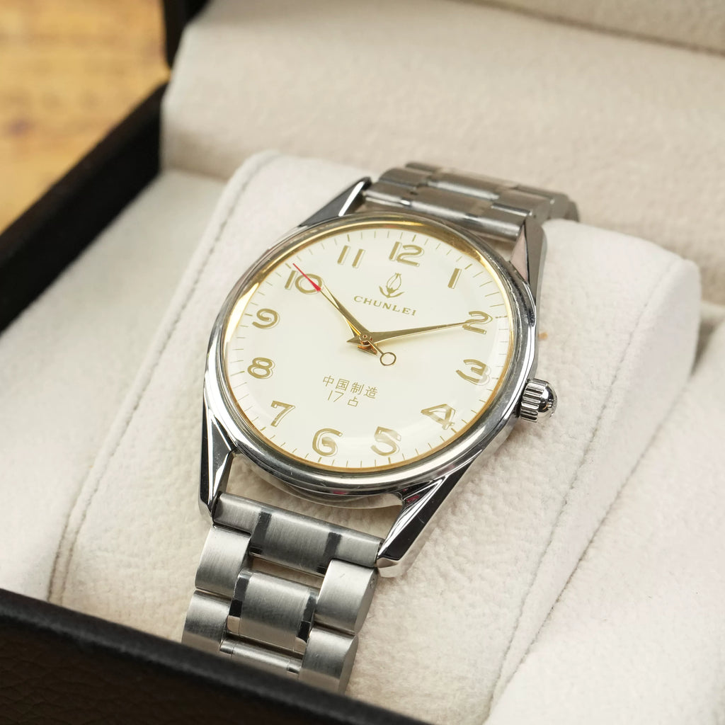 Chunlei Men's Manual Wind Mechanical Watch Vintage NOS Father Gift Retro