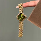 Women's Four-Leaf Clover Rhinestone Bracelet Quartz Watch