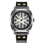 GESMART Men's New Automatic Mechanical Watch Multifunction Engraved Pattern Luminous Water Resistant