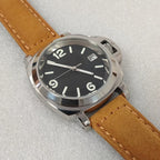 Men's 40mm Automatic Watch Polished Steel Case Green Lume Dial NH35 Movement