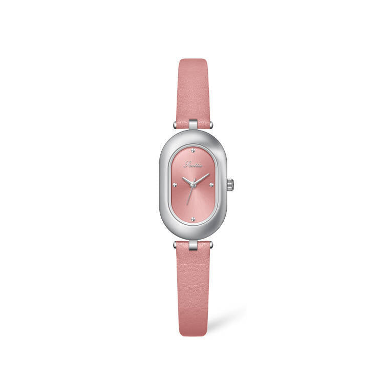 GESMART Women's Creative Oval Shape Quartz Watch Diamond Studded Leather Band Water Resistant