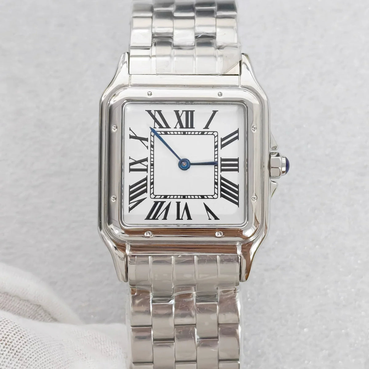 Ladies 27mm Square Quartz Watch Stainless Steel Case Bracelet VJ20 Movement