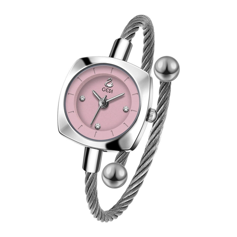 Women's Minimalist Swan Woven-Metal Bangle Quartz Watch