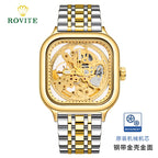 GESMART Men's Square Automatic Mechanical Skeleton Watch Luminous High Grade Trendy