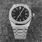 No Logo Men's Octagonal Starry Sand Automatic Watch Steel Butterfly Clasp NH35