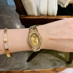 Women's Oval Openwork Bracelet Vintage Watch