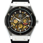 GESMART Men's 2022 New Skeleton Automatic Mechanical Watch Silicone Band Business Trendy