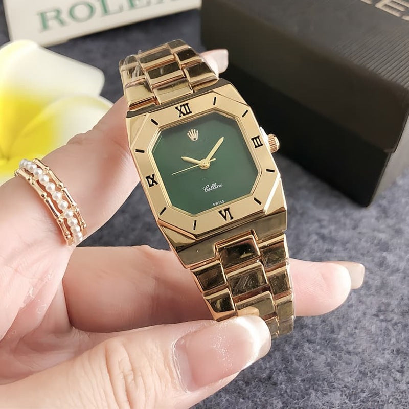 GESMART Women's Vintage Old Money Style Square Chronograph Quartz Watch Minimalist Couple Water Resistant