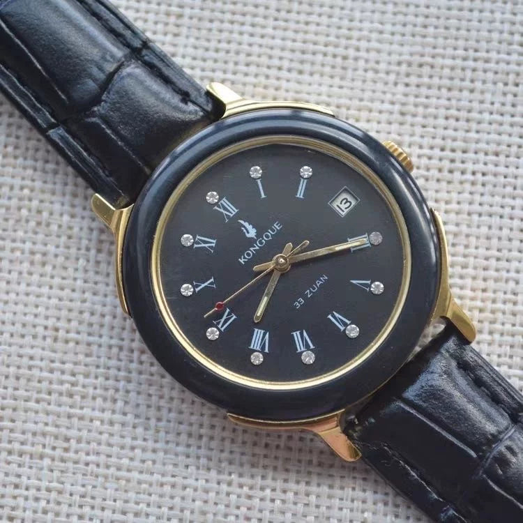 Peacock Semi-Automatic Mechanical Watch Date Steel Shock Resistant NOS Liaoning
