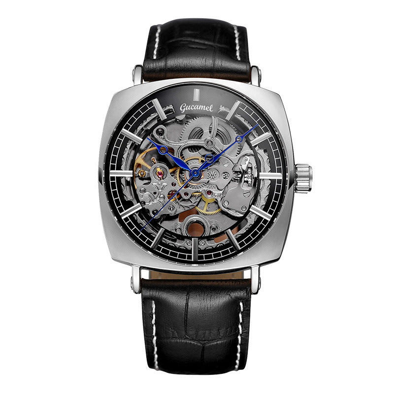 GESMART Men's New Skeleton Automatic Mechanical Watch European American Style Casual Fashion