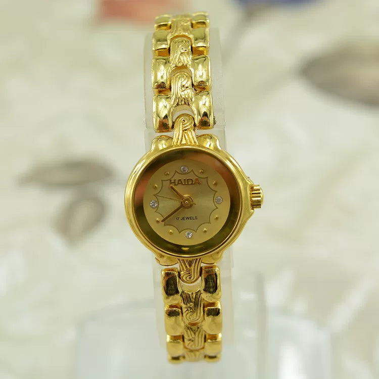 HAIDA Ladies Manual Wind Mechanical Watch Gold-Plated Fashion NOS