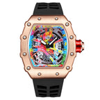 GESMART Men's Skeleton Graffiti Style Quartz Watch Fashion Trendy Premium Water Resistant