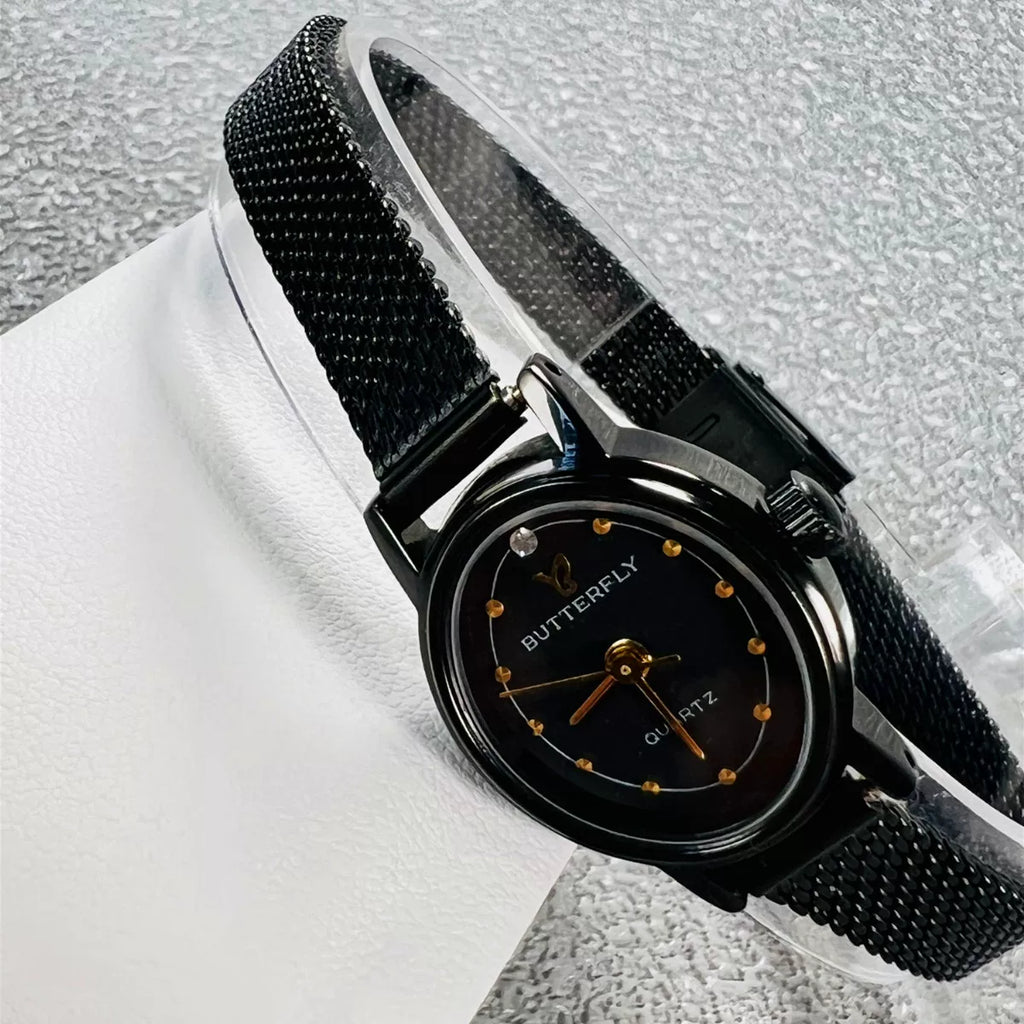 Xi'an Butterfly Ladies Quartz Watch Imported Movement Cowhide Strap Vintage
