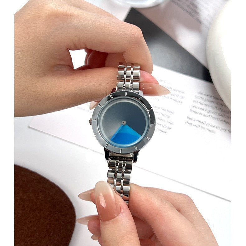 GESMART Women's Steel Band Quartz Watch Gradient Dial Fashion Premium Design Ladies Wristwatch