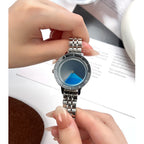 GESMART Women's Steel Band Quartz Watch Gradient Dial Fashion Premium Design Ladies Wristwatch