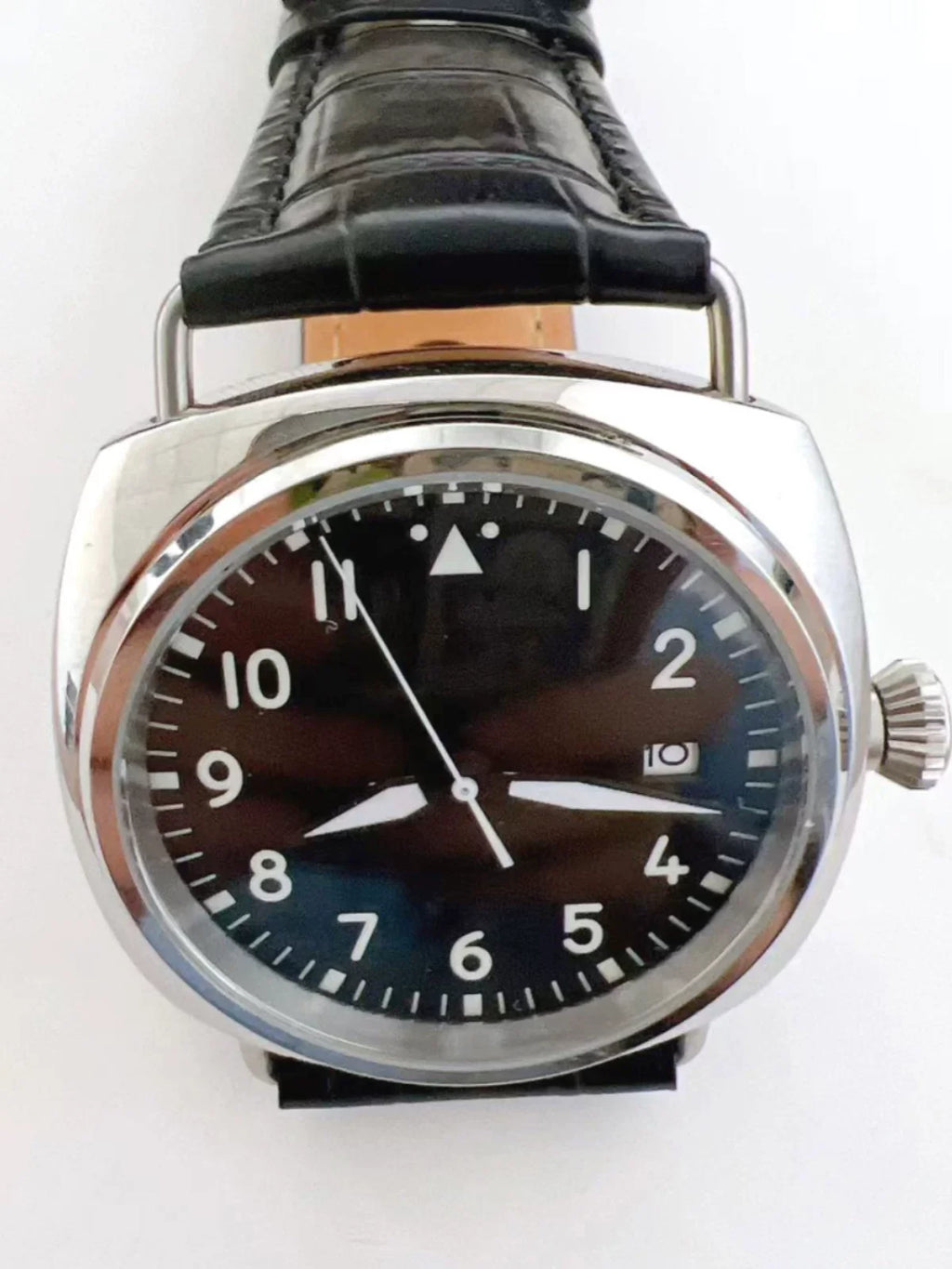 Men's 42mm Mechanical Watch NH35 Movement Sapphire Crystal Steel Case Green Lume