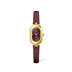 GESMART Women's Creative Oval Shape Quartz Watch Diamond Studded Leather Band Water Resistant
