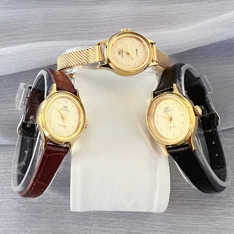 Golden Anchor Ladies Manual Wind Mechanical Watch Vintage 90s Student NOS