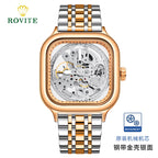 GESMART Men's Square Automatic Mechanical Skeleton Watch Luminous High Grade Trendy
