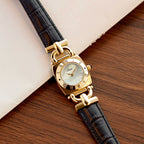 GESMART Women's Square Retro Quartz Watch Compact Leather Band Water Resistant Vintage Ladies Wristwatch