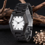 Men's Irregular Wooden Quartz Watch, Japanese Movement