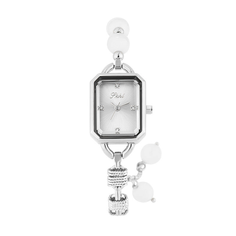 GESMART 2024 New Crystal Stone Bracelet Watch for Women Compact Exquisite Luxury Style Elegant Wristwatch