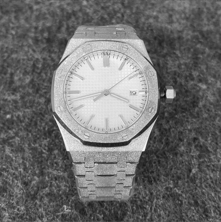 No Logo Men's Octagonal Starry Sand Automatic Watch Steel Butterfly Clasp NH35