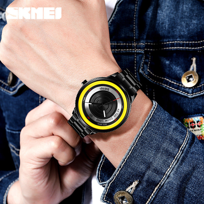 GESMART Men's No Marker Creative Dial Quartz Watch Steel Band Minimalist Personality