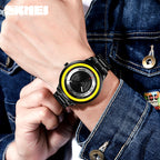 GESMART Men's No Marker Creative Dial Quartz Watch Steel Band Minimalist Personality
