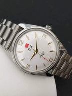 Red Flag Men's Mechanical Watch All Steel Bracelet NOS