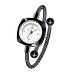 Women's Minimalist Swan Woven-Metal Bangle Quartz Watch