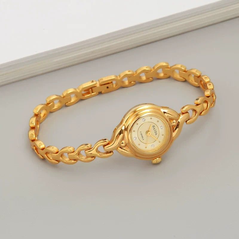 HAIDA Ladies Oval Manual Wind Mechanical Gold Watch Vintage New NOS