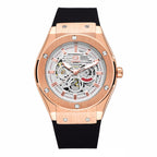 GESMART Men's 2023 New Skeleton Automatic Mechanical Watch Silicone Band Business Trendy