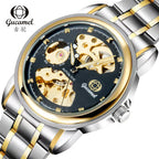 GESMART Men's Korean Style Double Sided Skeleton Automatic Mechanical Watch Business Fashion