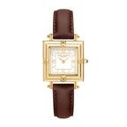 GESMART Women's Small Square Leather Band Watch Roman Numeral Scale Minimalist Retro Ladies Wristwatch