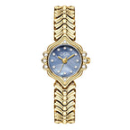 Women's Mother-of-Pearl Small-Dial Rhinestone Fishtail-Chain Quartz Watch