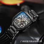 GESMART Men's Small Square Automatic Mechanical Skeleton Watch Luminous Water Resistant Fashion Trendy