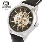 GESMART Men's Automatic Mechanical Watch Roman Numerals Skeleton Exhibition Case Back