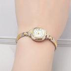 HAIDA Ladies Manual Wind Mechanical Watch Two-Tone Small Fashion NOS