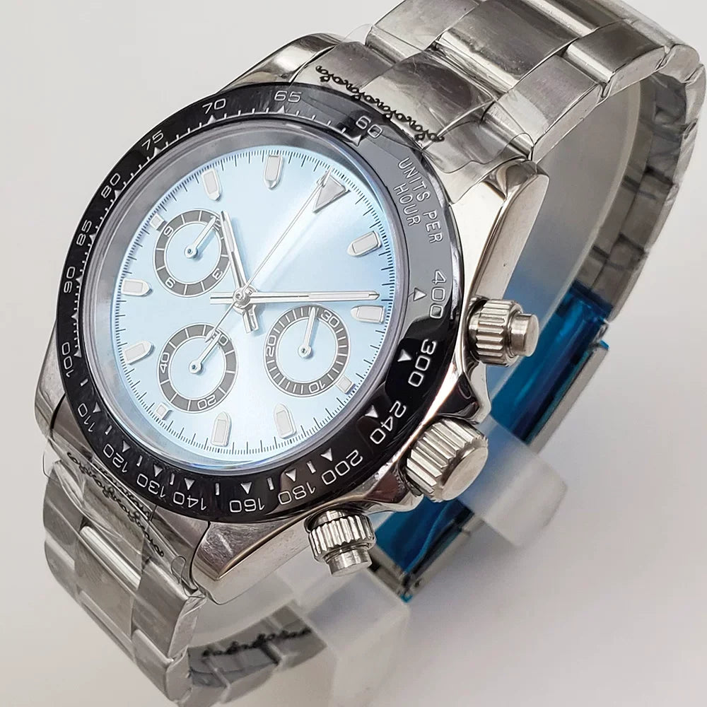 Men's Quartz Chronograph Watch 39mm Sapphire Crystal Luminous Hands